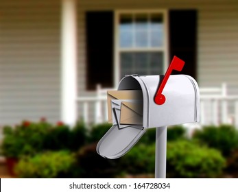 White Mail Box in Front of a House