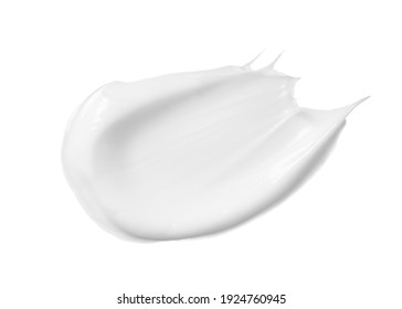 White Makeup Cream Sweeps On White Background. Bb, Cc Cream Texture