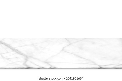 White Marble Counter Isolated On White Background