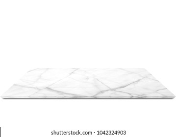 White Marble Counter Isolated On White Background