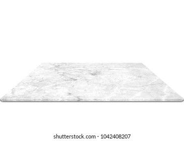 White Marble Counter Isolated On White Background