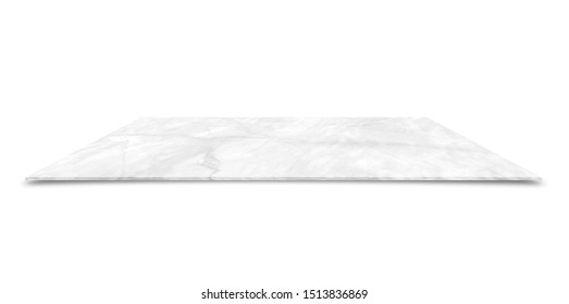 White Marble Counter Isolated On White Background