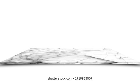 White Marble Counter Isolated On White Background