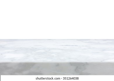 White Marble Stone Table Top Isolated On White Background - Can Be Used For Display Or Montage Your Products