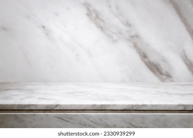 white marble table top with natural wall texture background for mockup product display template