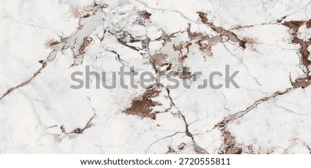 White marble texture with dramatic rusty brown and copper veins. High resolution polished stone slab for ceramic tile design and luxury interiors