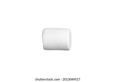 White marshmallow isolated on a white background. Single Big White marshmallow.
