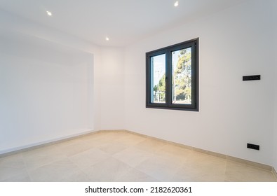 White Master Bedroom With Windows 