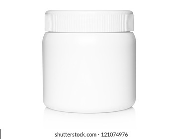 White Medical Container On White Background