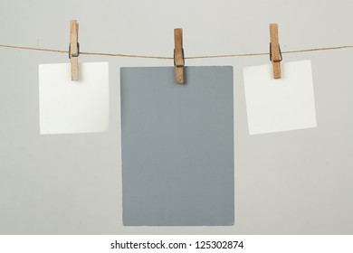 white memory note papers hanging on cord - Shutterstock ID 125302874