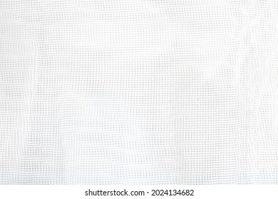 White Mesh Texture. Fabric For Sewing, Decoration Or Household Needs. Square Shape. Grid