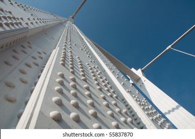 white metal bridge close up