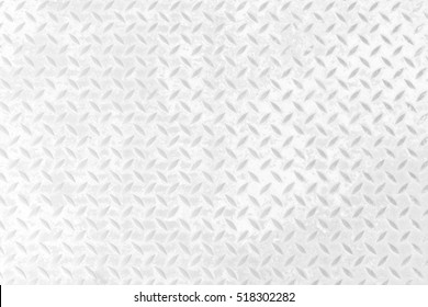 White Metal Diamond Plate Texture Background.