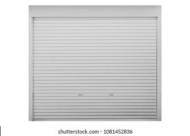 White Metal Door Shutter Door Isolated On White Background