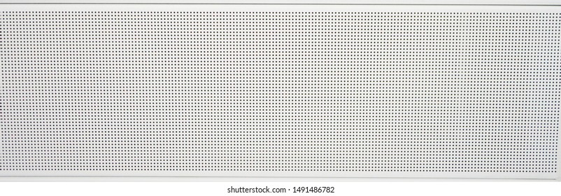 White metal perforated sheet with circular holes for industrial or texture and background