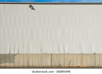 White Metal Sheet ,metal Steel Texture Surface  Of Cargo,warehouse In Old Industrial  Zone.