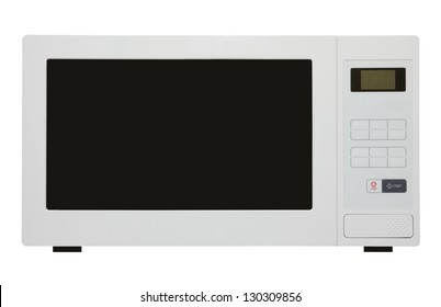 White Microwave Oven Isolated On White