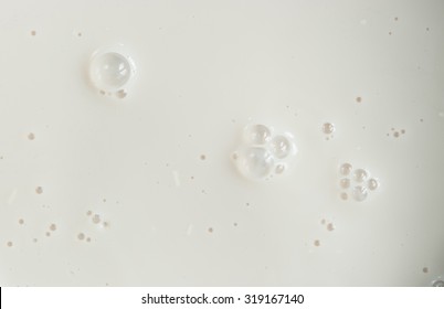 White Milk Texture With Bubbles