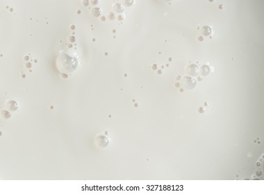 White Milk Texture With Bubbles