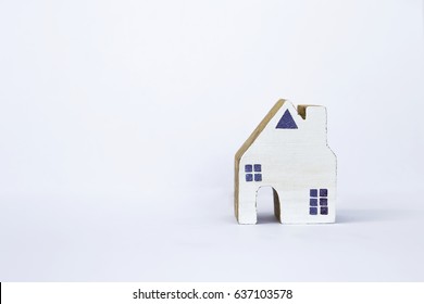 White Miniature House On White Background