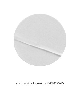 Conjunto de pegatinas arrugadas redondas de maqueta blanca, papel blanco, adhesivo o etiquetas, pegatinas de plástico arrugado sobre fondo transparente, Plantilla en blanco de etiquetas o etiquetas de Precio.