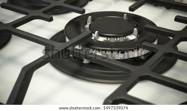 White Modern Gas Stove Wok Burner Stock Image Download Now