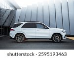 White Modern German Luxury SUV with black accents