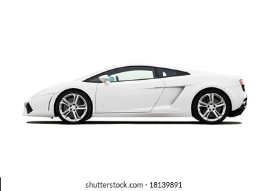 White modern supercar isolated on white