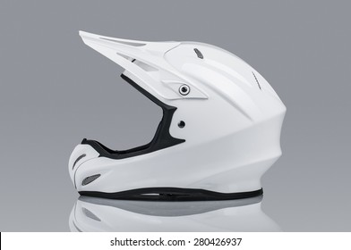 White Motocross Helmet