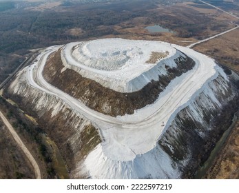 White Mountain Made Of Gypsum. Waste From Chemical Production Of A Fertilizer Plant