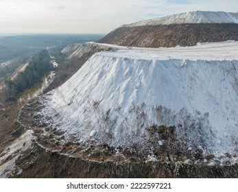 White Mountain Made Of Gypsum. Waste From Chemical Production Of A Fertilizer Plant