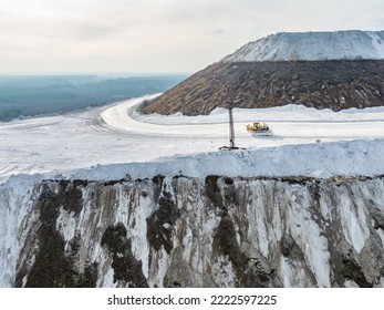 White Mountain Made Of Gypsum. Waste From Chemical Production Of A Fertilizer Plant