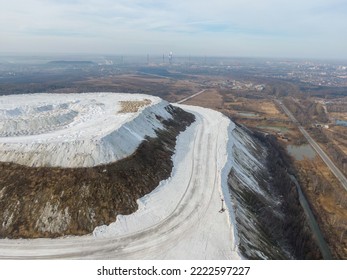 White Mountain Made Of Gypsum. Waste From Chemical Production Of A Fertilizer Plant