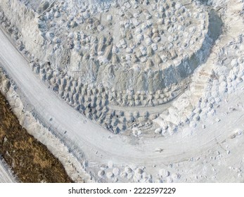 White Mountain Made Of Gypsum. Waste From Chemical Production Of A Fertilizer Plant