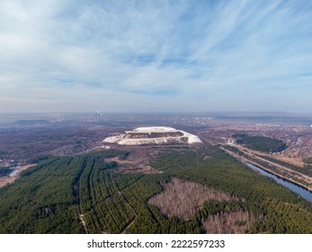 White Mountain Made Of Gypsum. Waste From Chemical Production Of A Fertilizer Plant