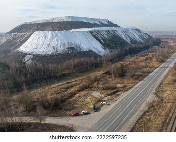 White Mountain Made Of Gypsum. Waste From Chemical Production Of A Fertilizer Plant