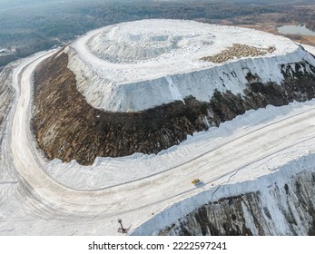 White Mountain Made Of Gypsum. Waste From Chemical Production Of A Fertilizer Plant