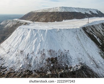 White Mountain Made Of Gypsum. Waste From Chemical Production Of A Fertilizer Plant