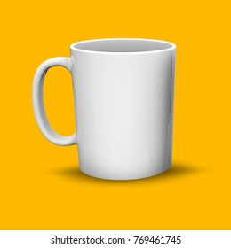 White Mug With Orange Background