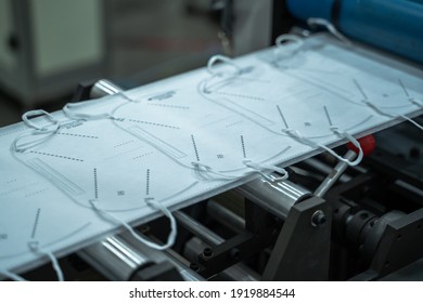 White N95 Masks On Production Line