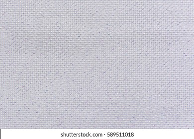 White Natural Linen Fabric With Brilliance Lurex Close-up. Aida Texture For The Background.