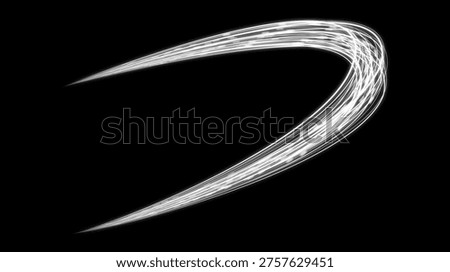 White neon light stroke effect on black background