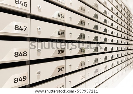 White new postbox in condominium