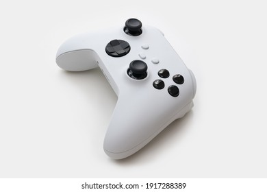 White next gen game controller isolated