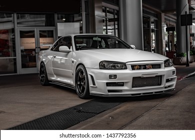 White Nissan Skyline Gtr R34 Parking Stock Photo Edit Now