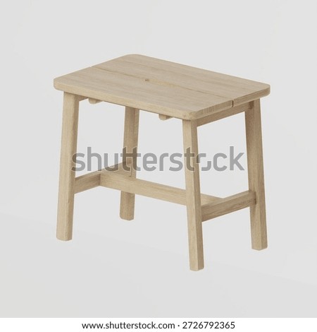 White oak stool in perspective view with solid construction and clean proportions. Light natural grain and sturdy form create a timeless seating or accent piece for interior spaces.