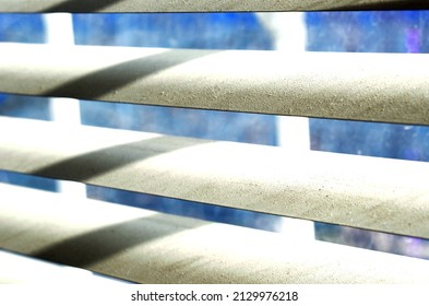 White Old And Dusty Window Blinds