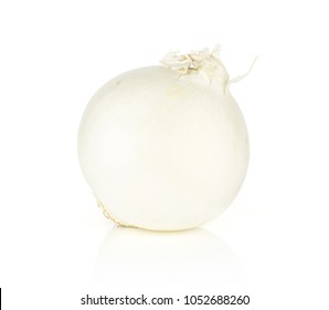 White Onion One Shiny Pearl Isolated On White Background
