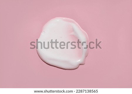 white opaque cream with bubbles lotion moisturizer smudge swatch. Beauty makeup mockup smear