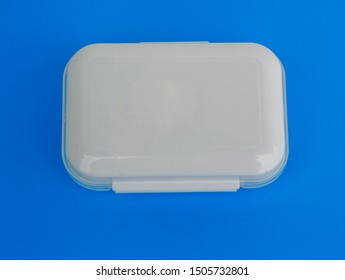 White Opaque Jar For All Kinds Of Activities On A Blue Background